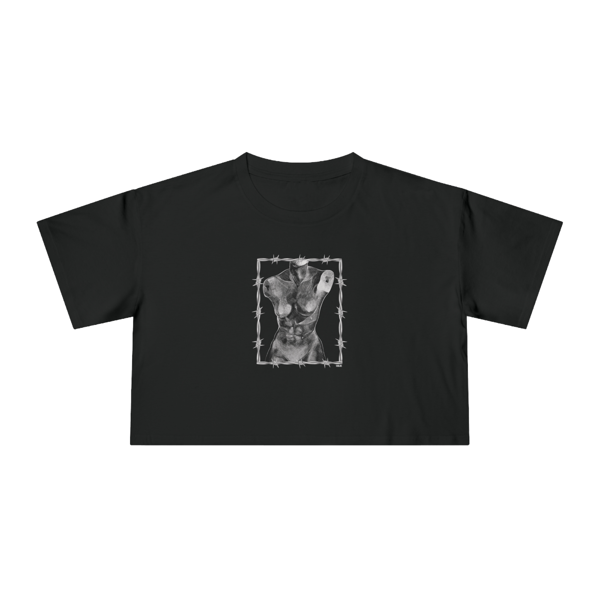 "ETCHING" (2017) Boxy Cropped Cotton Tee
