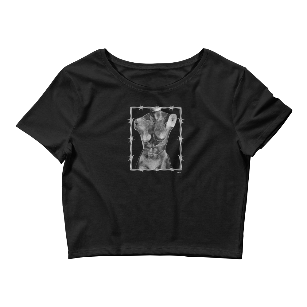 "ETCHING" (2017) Cropped Cotton Tee