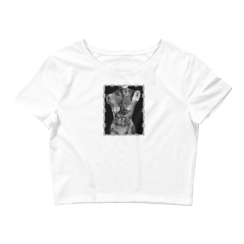 "ETCHING" (2017) Cropped Cotton Tee