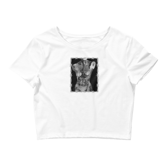 "ETCHING" (2017) Cropped Cotton Tee